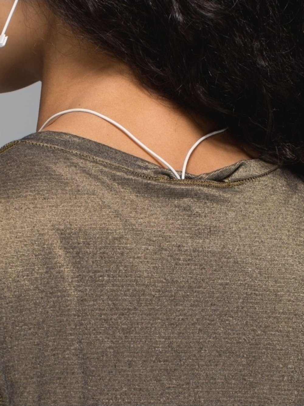 Lululemon What The Sport Tee V-Neck - Heathered Black / Gold Sparkle - Picture 13 of 15
